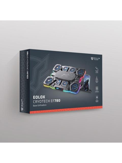 BALAM RUSH BASE ENFRIADORA EOLOX CRYOTECH EF780 PARA LAPTOP 17 CON 9 VENTILADORES NEGRO - Imagen 3
