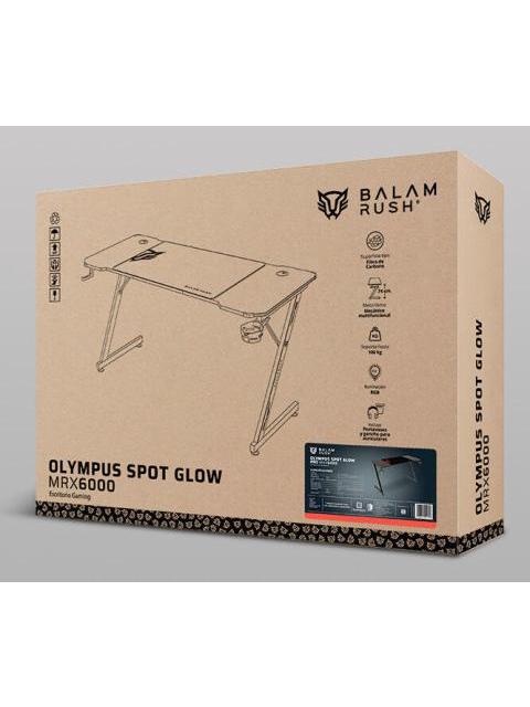 BALAM RUSH ESCRITORIO GAMER OLYMPUS SPOT GLOW MRX6000 RGB 1400MM X 60CM NEGRO - Imagen 4