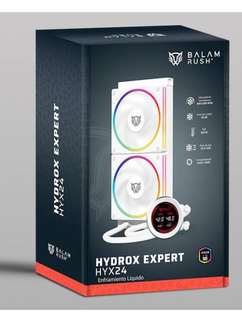BALAM RUSH HYDROX EXPERT HYX24 ENFRIAMIENTO LIQUIDO PARA CPU 2X 120MM HASTA 2200RPM BLANCO - Imagen 8