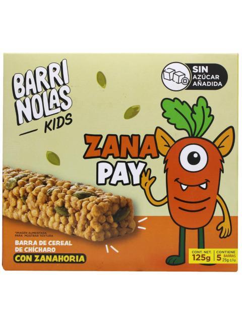 BARRA CEREAL CHICHARO ZANAHORIA 25 G BARRINOLAS P 5