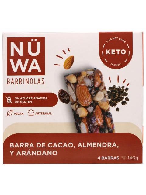 BARRA DE SUPERFOODS CACAO ARANDANO 35 G NUWA P 4