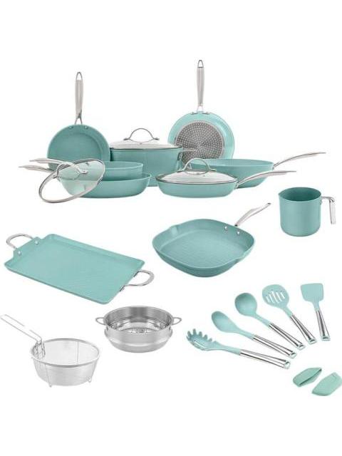 BATERIA DE COCINA JADE CHEFF PLUS 22 PIEZAS VERDE JADE CV DIRECTO