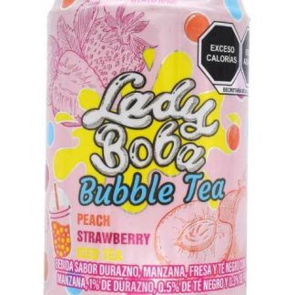 BEBIDA BUBBLE TEA DURAZNO MANZANA FRESA 320 ML MADAM HONG