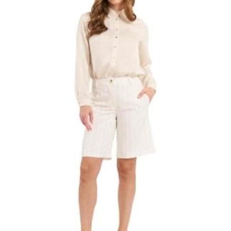 BERMUDA RAYAS BLANCO YAELI FASHION