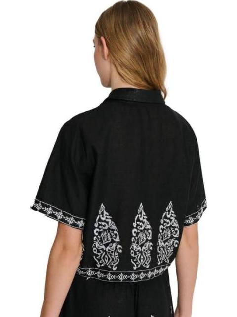 BLUSA CON BORDADO NEGRO HOLLY LAND - Imagen 6