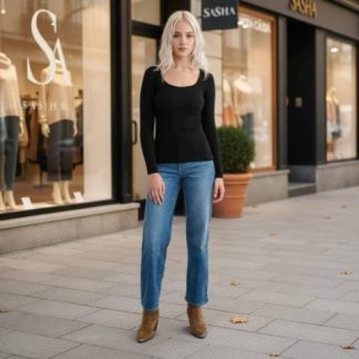 BLUSA CON COPAS NEGRO HOLLY LAND