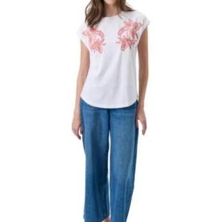 BLUSA CON DETALLES BORDADOS BLANCO HOLLY LAND