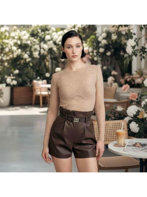 BLUSA CON PEDRERIA DORADO HOLLY LAND