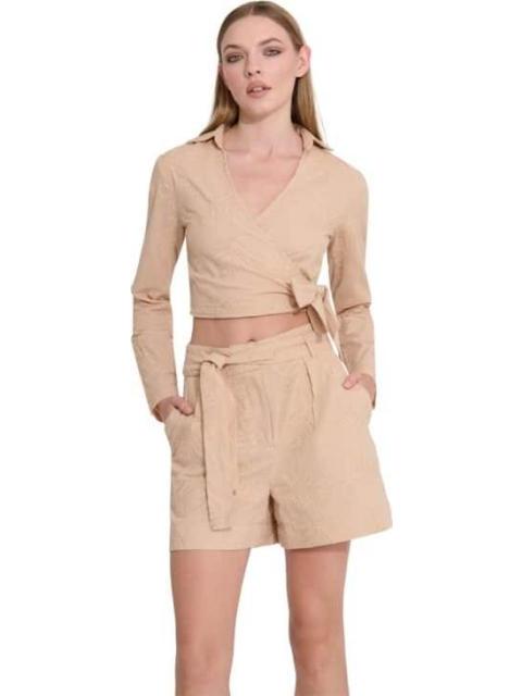 BLUSA CORTA BORDADA CAMEL HOLLY LAND