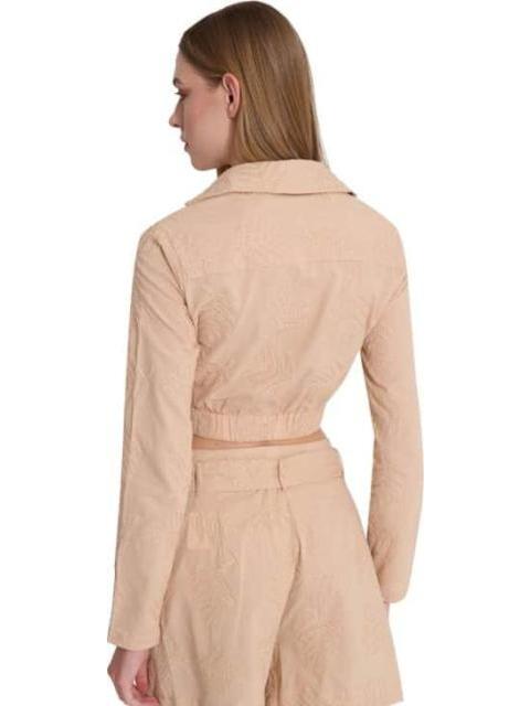 BLUSA CORTA BORDADA CAMEL HOLLY LAND - Imagen 5