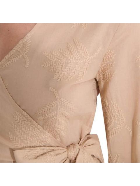 BLUSA CORTA BORDADA CAMEL HOLLY LAND - Imagen 6