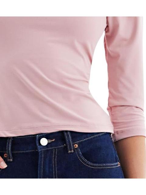 BLUSA CUELLO V ROSA HOLLY LAND - Imagen 4