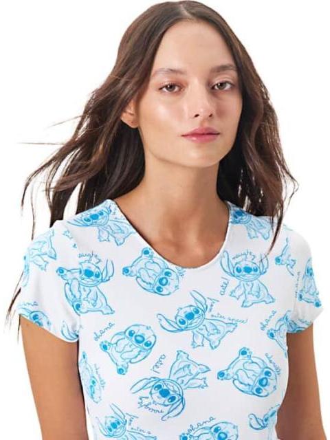 BLUSA DAMA BLANCO LILO Y STITCH - Imagen 4