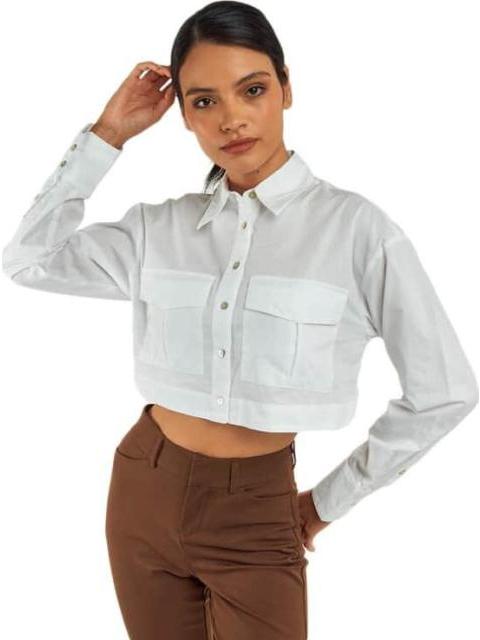 CAMISA CROP BLANCO HOLLY LAND - Imagen 5