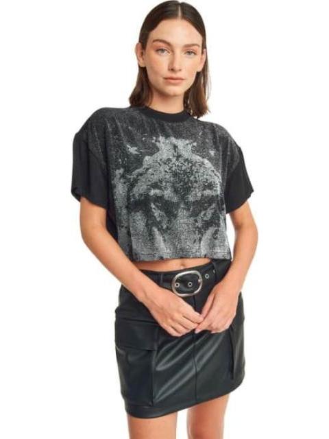 PLAYERA CROP NEGRO HOLLY LAND - Imagen 4