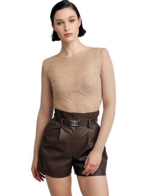 BLUSA CON PEDRERIA DORADO HOLLY LAND - Imagen 2