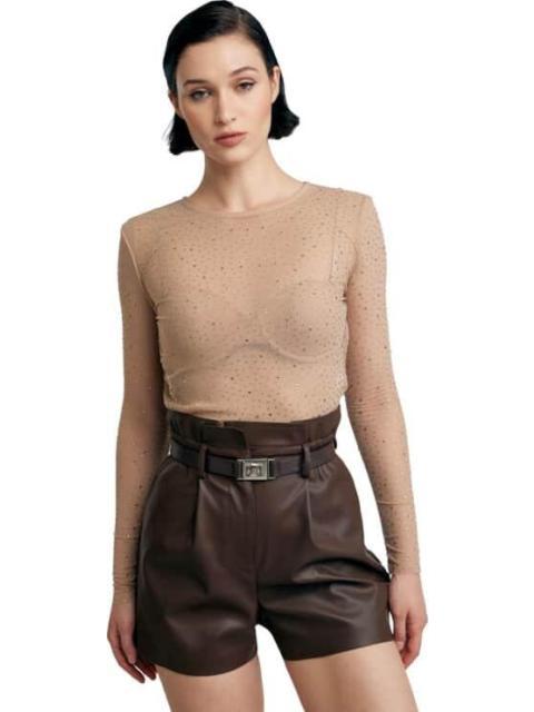 BLUSA CON PEDRERIA DORADO HOLLY LAND - Imagen 3