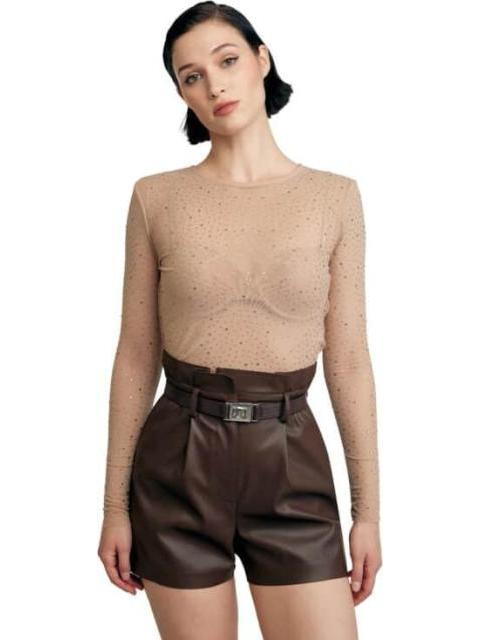 BLUSA CON PEDRERIA DORADO HOLLY LAND - Imagen 5