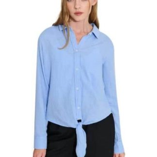 BLUSA DE LINO AZUL HOLLY LAND