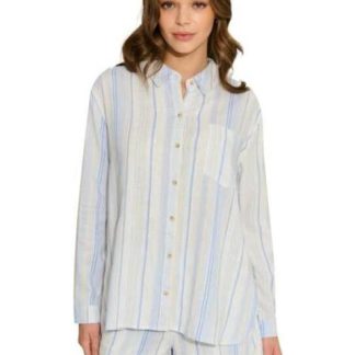 BLUSA DE LINO AZUL HOLLY LAND