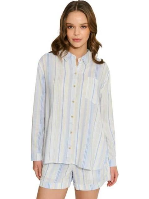 BLUSA DE LINO AZUL HOLLY LAND