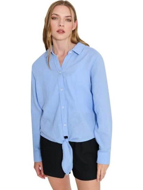 BLUSA DE LINO AZUL HOLLY LAND - Imagen 2