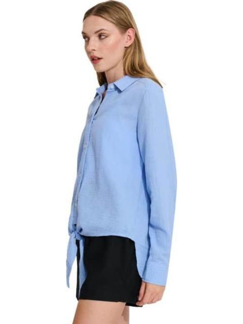 BLUSA DE LINO AZUL HOLLY LAND - Imagen 6