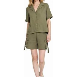 BLUSA DE LINO VERDE OLIVO HOLLY LAND