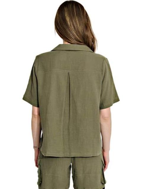 BLUSA DE LINO VERDE OLIVO HOLLY LAND - Imagen 3