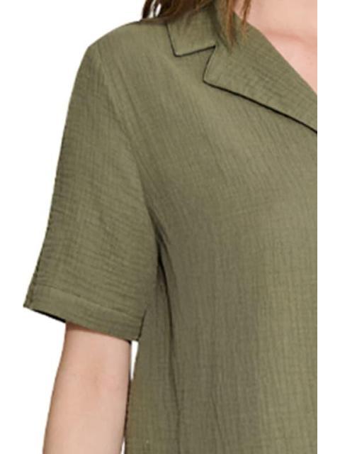 BLUSA DE LINO VERDE OLIVO HOLLY LAND - Imagen 5