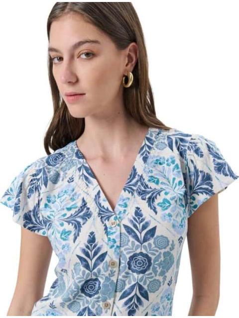 BLUSA ESTAMPADA AZUL HOLLY LAND - Imagen 3