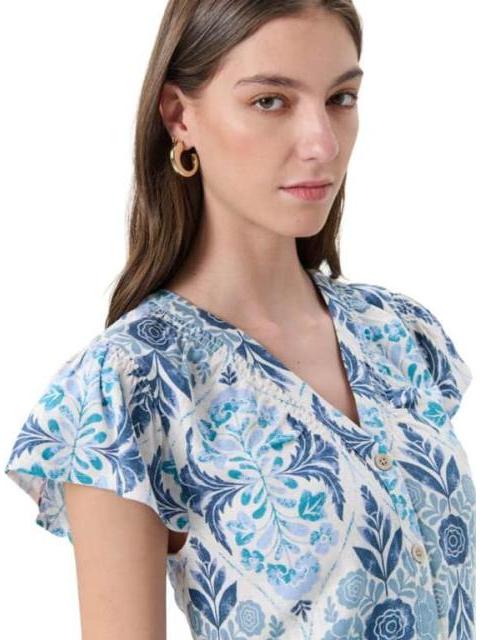 BLUSA ESTAMPADA AZUL HOLLY LAND - Imagen 4