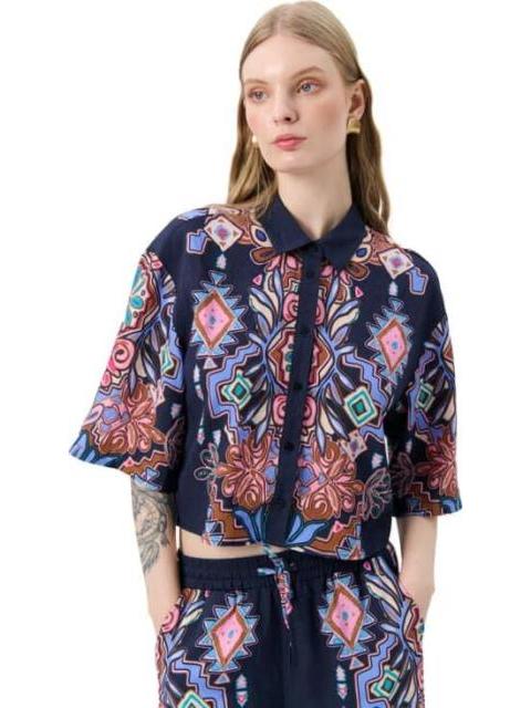 BLUSA ESTAMPADO AZUL MARINO HOLLY LAND - Imagen 4