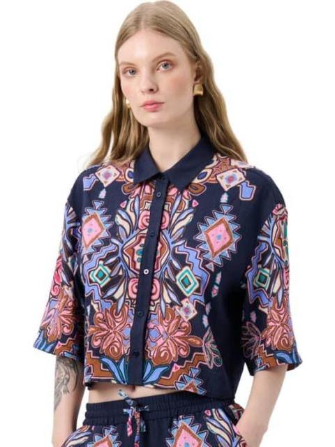 BLUSA ESTAMPADO AZUL MARINO HOLLY LAND - Imagen 5