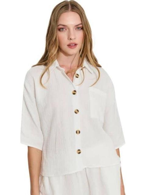 BLUSA LISA BLANCO HOLLY LAND - Imagen 3