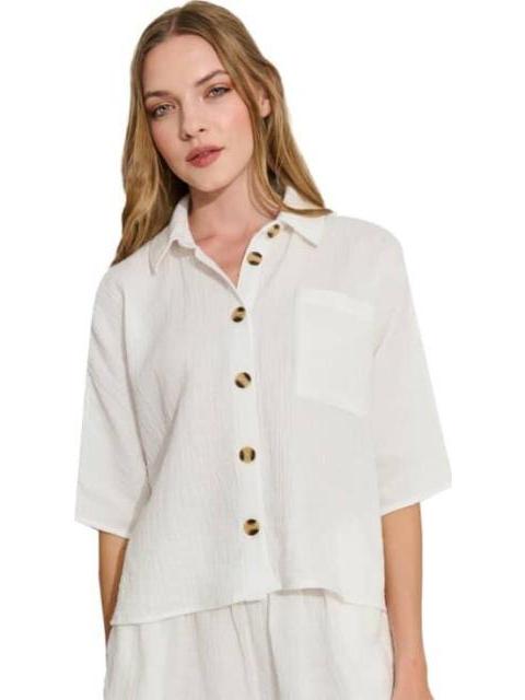 BLUSA LISA BLANCO HOLLY LAND - Imagen 4