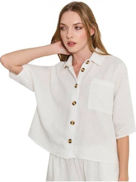 BLUSA LISA BLANCO HOLLY LAND - Imagen 5