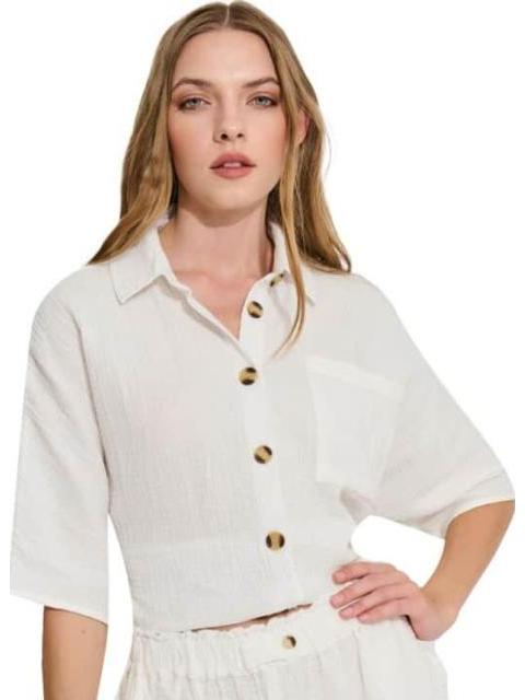 BLUSA LISA BLANCO HOLLY LAND - Imagen 6