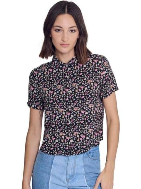 BLUSA MANGA CORTA NEGRO HOLLY LAND - Imagen 2