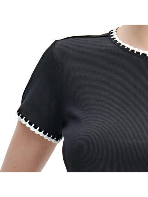 BLUSA MANGA CORTA NEGRO HOLLY LAND - Imagen 5