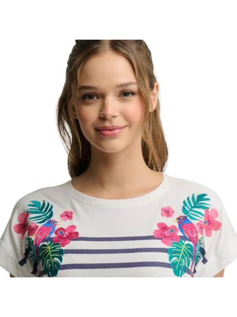 BLUSA RAYAS BLANCO HOLLY LAND - Imagen 5