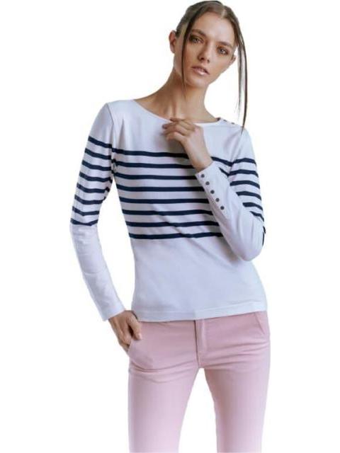BLUSA RAYAS BLANCO HOLLY LAND - Imagen 5