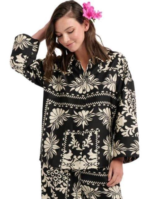 BLUSA SATINADA NEGRO HOLLY LAND - Imagen 3
