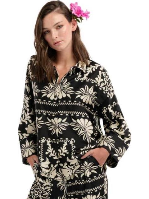 BLUSA SATINADA NEGRO HOLLY LAND - Imagen 4