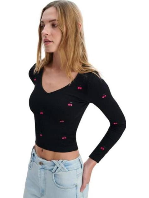 BLUSA SIN COSTURAS NEGRO HOLLY LAND - Imagen 5