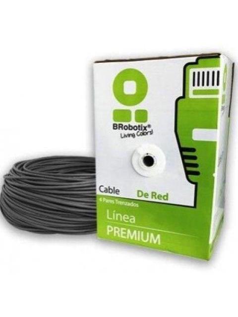 BOBINA CABLE UTP CAT 5E BROBOTIX 305MTS GRIS INTERIORES