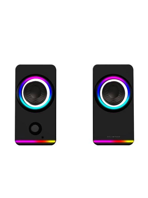 BOCINAS 2.0 GAMER GLIMM STYLE BG565 BALAM RUSH CONEXION BLUETOOTH-AUXILIAR CONTROLADOR TOUCH ILUMINACION LED 3 MODOS 10W RMS - Imagen 2
