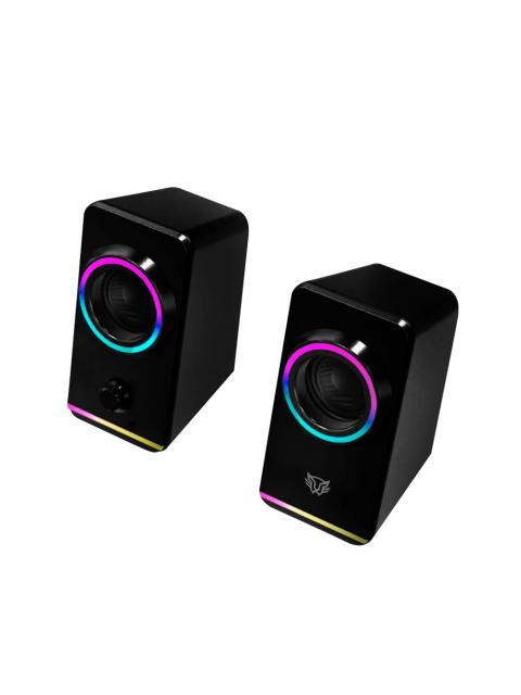 BOCINAS 2.0 GAMER GLIMM STYLE BG565 BALAM RUSH CONEXION BLUETOOTH-AUXILIAR CONTROLADOR TOUCH ILUMINACION LED 3 MODOS 10W RMS - Imagen 3