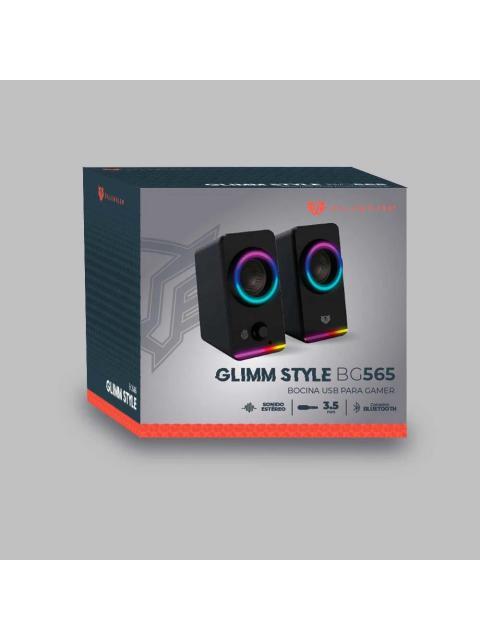 BOCINAS 2.0 GAMER GLIMM STYLE BG565 BALAM RUSH CONEXION BLUETOOTH-AUXILIAR CONTROLADOR TOUCH ILUMINACION LED 3 MODOS 10W RMS - Imagen 4