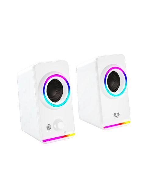 BOCINAS 2.0 GAMER GLIMM STYLE BG565 BALAM RUSH CONEXION BLUETOOTH-AUXILIAR CONTROLADOR TOUCH ILUMINACION LED 3 MODOS 10W RMS. SONIDO ESTEREO ALIMENTACI